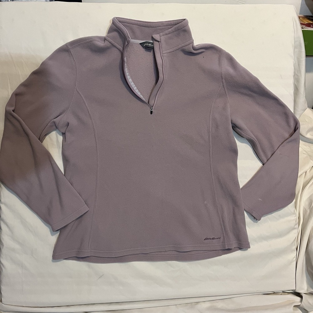 Eddie Bauer Womens Fleece 1/4 Zip Polartec Sweater Dusty Purple Size Xl
